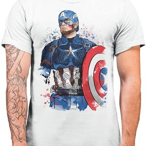 Camiseta Capitán América Captain Watercolor (La Colmena)