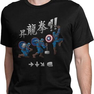 Camiseta Capitán América Shoryuken (La Colmena)
