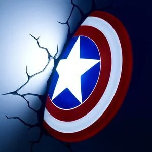Luz de pared de Capitan America Escudo 3D