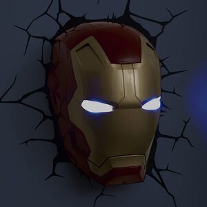 Luz de pared de Ironman Máscara 3D