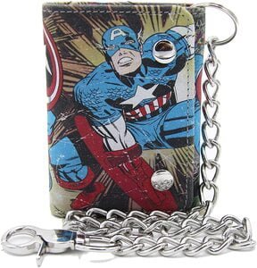 Cartera Marvel Comics Ed. Limitada Caja Metalica Capitan America con cadena
