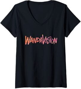 Camiseta Cuello V Marvel Wandavision TV Logo Wandavision 90s