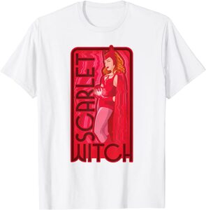 Camiseta Manga Corta Marvel Wandavision TV Scarlet Witch Bruja Escarlata