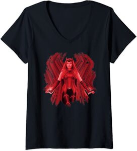 Camiseta Cuello V Marvel Wandavision TV Scarlet Witch Bruja Escarlata Wanda Maximoff 2