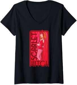 Camiseta Cuello pico Marvel Wandavision TV Scarlet Witch Bruja Escarlata