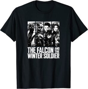 Camiseta Manga Corta Falcon y el Soldado de Invierno Foto Protas paneles