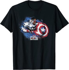 Camiseta Manga Corta Falcon y el Soldado de Invierno el Nuevo Capitan América Logo serie