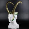 Adulto Disfraz de Loki, casco mascara con cuernos de Loki Largos