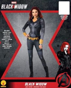 Disfraz Oficial Marvel Black Widow Para Adulto - Mono Negro Con Logotipo, Cierre Velcro