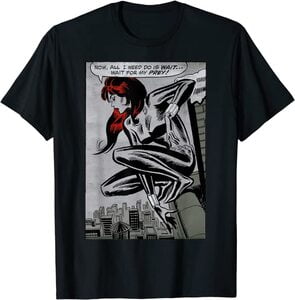 Camiseta Black Widow Comic Retro Panel Arte