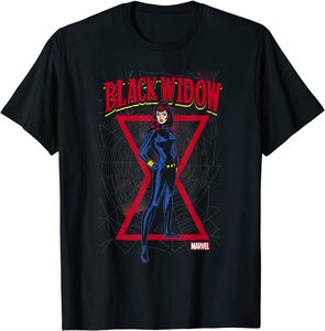 Camiseta Black Widow Comic Retro Postura Viuda Negra