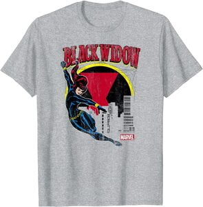 Camiseta Black Widow Comic Retro Web Marvel