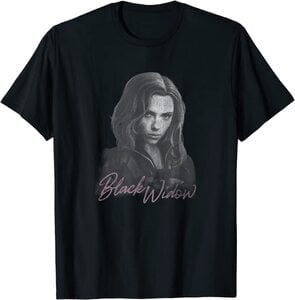 Camiseta Black Widow Foto Blanco y Negro 2