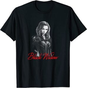 Camiseta Black Widow Foto Blanco y Negro