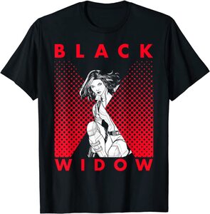 Camiseta Black Widow Logotipo Dibujo Viuda Negra