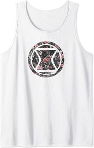 Camiseta sin mangas Black Widow Logotipo Viuda Negra Floral