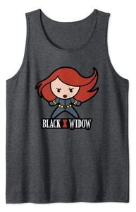 Camiseta sin mangas Black Widow Pose de Acción de Dibujos Animados Viuda Negra