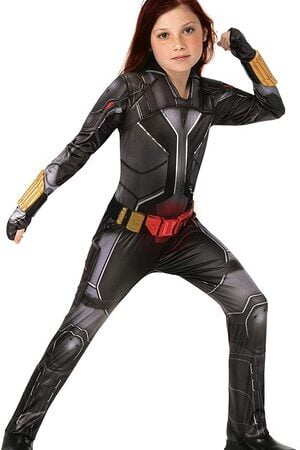 Disfraz de Niña de Black Widow Viuda Negra en Negro