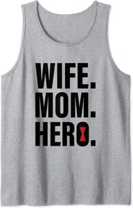 Camiseta Black Widow Wife, Mom, Hero