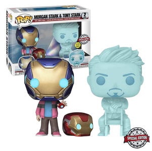 Funko Pop Especial Morgan Stark y Tony Stark holograma Vengadores Endgame