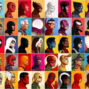 Lienzo para Decoracion Collage de Superheroes y Villanos