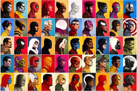 Lienzo para Decoracion Collage de Superheroes y Villanos