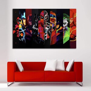 Lienzo para Decoracion de Superheroes y Villanos
