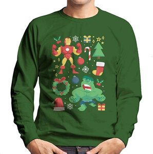 Ropa de Marvel Serie Navidad Caricatura Duo Ironman y Hulk