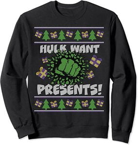 Ropa de Marvel Serie Navidad Hulk Quiere Regalos Puño