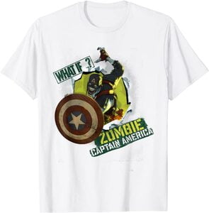 Camiseta What If Capitan America Zombie Poster Blanco