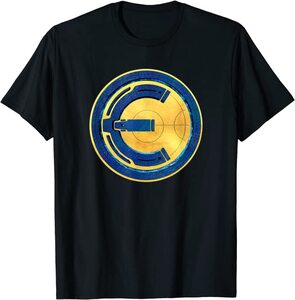 Camiseta Eternals Logotipo Eternos Azul y Amarillo