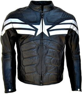 Chaqueta de Cuero Negro de Capitán América en el Soldado de Invierno