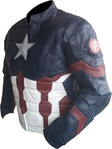 Chaqueta de Cuero de Capitán América La Era de Ultrón para Moto