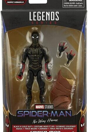 Figura Marvel Legends Spider-Man No Way Home Spider-Man con Traje Negro y Dorado