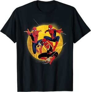 Camiseta Spider-Man No Way Home Tres Spiderman en Acción
