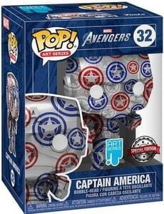Funko Pop Art Series Patriotic Age 32 Capitán América Steve Rogers Vengadores