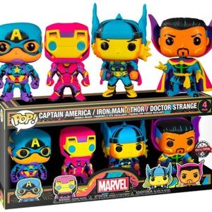 Funko Pop Edición Especial Neón Pack Especial Cap. América, Ironman, Thor & Dr. Strange