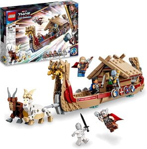 Lego 76208 Thor Love and Thunder EL Barco Cabra con Thor, Mighty Thor, Valkiria, Korg y Gorr